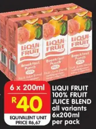 Shoprite Liqui fruit 100% fruit juice blend offer