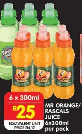 Shoprite Mr Orange/ Rascals Juice offer