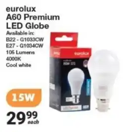 Mica Eurolux A60 Premium LED Globe offer