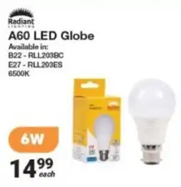 Mica Radiant Lighting A60 LED Globe offer