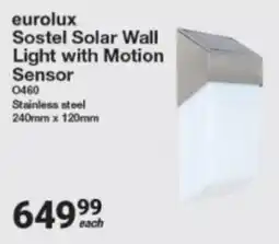 Mica Eurolux Sostel Solar Wall Light with Motion Sensor offer