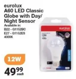 Mica Eurolux A60 LED Classic Globe with Day/ Night Sensor offer