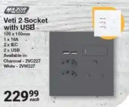 Mica Major Tech Veti 2 Socket with USB offer