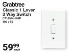 Mica Crabtree Classic 1 Lever 2 Way Switch offer