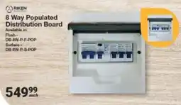 Mica Riken Electric 8 Way Populated Distribution Board offer
