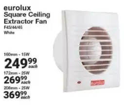 Mica Eurolux Square Ceiling Extractor Fan offer