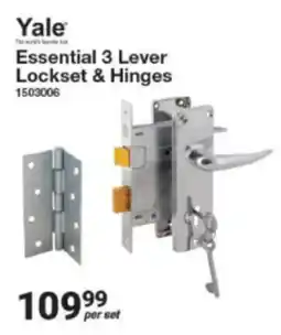 Mica Yale Essential 3 Lever Lockset & Hinges offer