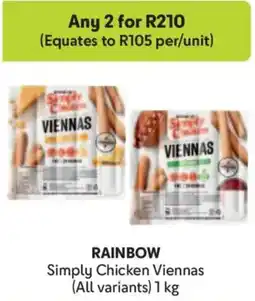 Makro Rainbow Simply Chicken Viennas offer