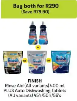 Makro Finish Rinse Aid plus Auto Dishwashing Tablets offer