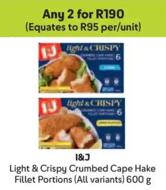 I&J Light & Crispy Crumbed Cape Hake Fillet Portions