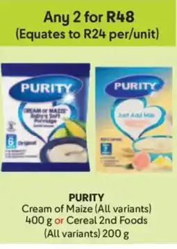 Makro Purity Cream of Maize or Cereal 2nd Foods offer