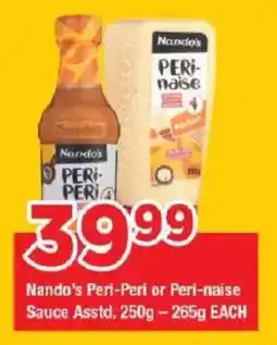 OK Grocer Nando's Peri-Peri or Peri-naise Sauce offer