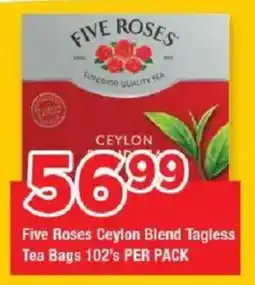 OK Grocer Five Roses Ceylon Blend Tagless Tea Bags offer