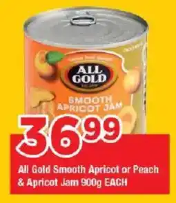 OK Grocer All Gold Smooth Apricot or Peach & Apricot Jam offer