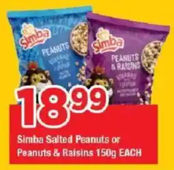 OK Grocer Simba Salted Peanuts or Peanuts & Raisins offer