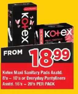 OK Grocer Kotex Maxi Sanitary Pads or Everyday Pantyliners offer