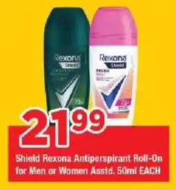 OK Grocer Shield Rexona Antiperspirant Roll-On for Men or Women offer