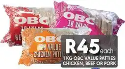 OBC Meat & Chicken Obc value patties chicken, beef or pork offer