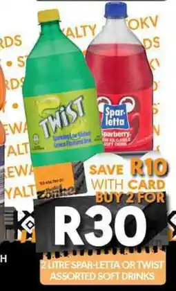 OBC Meat & Chicken Spar-letta or twist assorted soft drinks offer