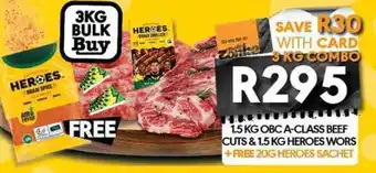 OBC Meat & Chicken Obc a-class beef cuts & heroes wors offer