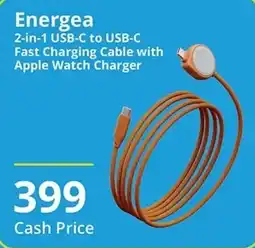Cellucity Energea 2-in-1 USB-C to USB-C Fast Charging Cable with Apple Watch Charger offer