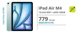 Cellucity iPad Air M4 13-Inch WiFi + ESIM 128GB offer