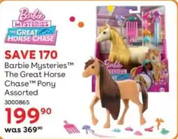 ToysRUs Barbie Mysteries The Great Horse Chase Pony Assorted offer