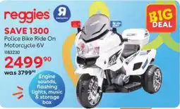 ToysRUs Reggies Police Bike Ride On Motorcycle 6V offer