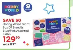 ToysRUs Hobby World Giant Box Of Stencils Blue/ Pink Assorted offer