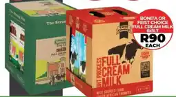 1UP Bonita or first choice full cream milk offer