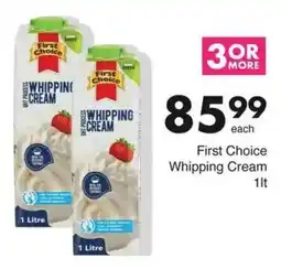 Save First Choice Whipping Cream offer
