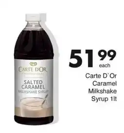 Save Carte D'Or Caramel Milkshake Syrup offer