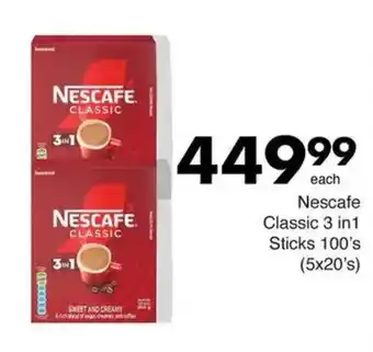 Save Nescafe Classic 3 in1 Sticks offer