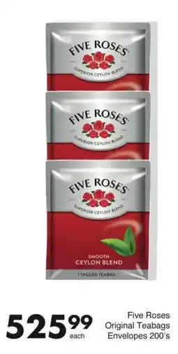 Save Five Roses Original Teabags Envelopes offer