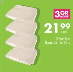 Save Clear Bin Bags 25mic offer