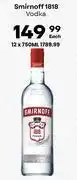 Liquor Junction Smirnoff 1818 Vodka-750ml offer