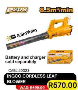 Legacy Industrial Supplies Ingco cordless leaf blower offer