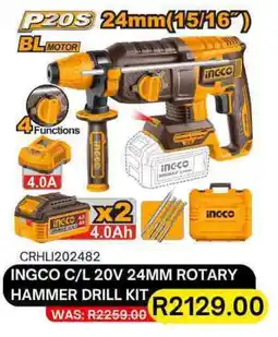 Legacy Industrial Supplies Ingco cordless 20v 24mm rotary hammer drill kit offer