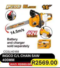 Legacy Industrial Supplies Ingco cordless chain saw 400mm offer