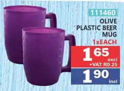 Arrow Cash And Carry Olive plastic beer mug offer