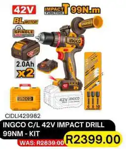 Legacy Industrial Supplies Ingco cordless 42v impact drill 99nm kit offer