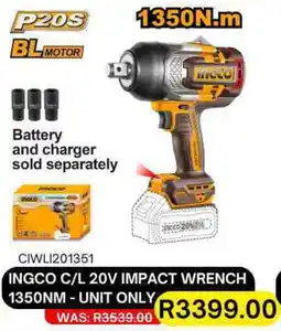 Legacy Industrial Supplies Ingco cordless 20v impact wrench offer