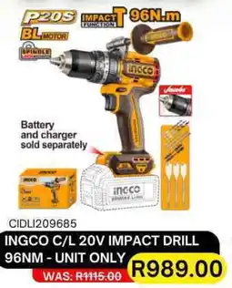 Legacy Industrial Supplies Ingco cordless 20v impact drill 96nm offer