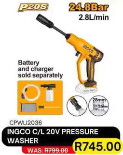 Legacy Industrial Supplies Ingco cordless 20v pressure washer offer
