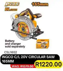 Legacy Industrial Supplies Ingco cordless 20v circular saw offer