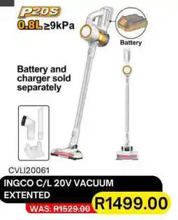 Legacy Industrial Supplies Ingco cordless 20v vacuum extented offer