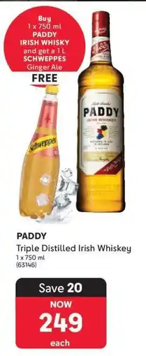 Makro Paddy Triple Distilled Irish Whiskey offer