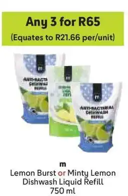 Makro Lemon Burst or Minty Lemon Dishwash Liquid Refill offer