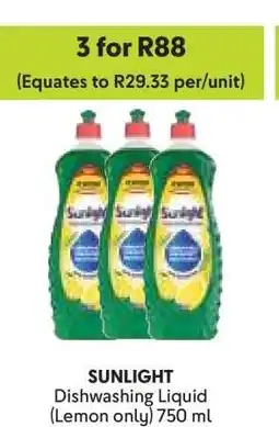 Makro SUNLIGHT Dishwashing Liquid (Lemon only) offer