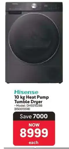 Makro Hisense 10 kg Heat Pump Tumble Dryer offer